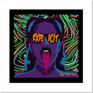 Explicit Girl Neon Pop Art Ave Posters and Art